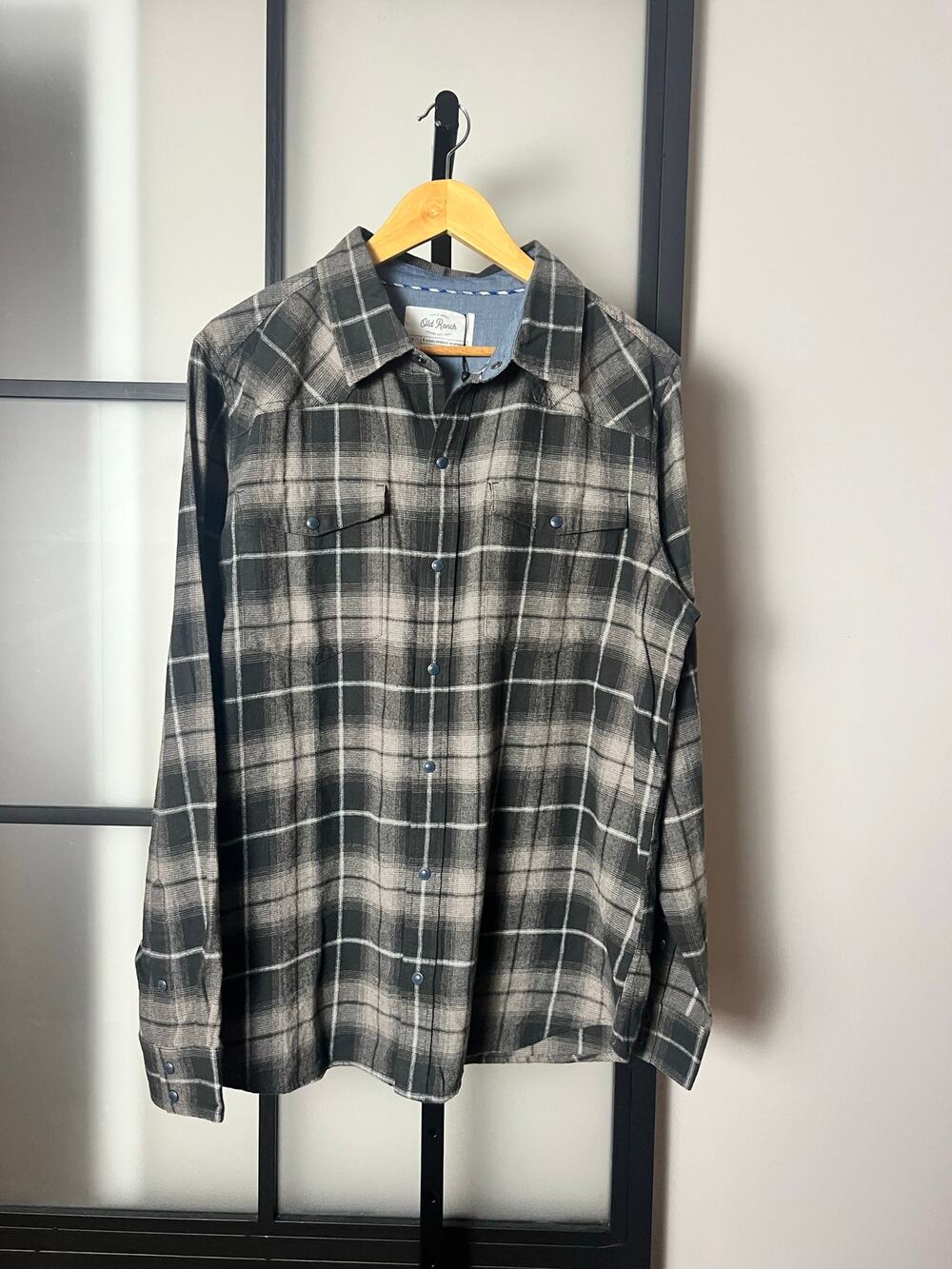 NWT Old Ranch Ranger Organic Snap Flannel Shirt Size Large